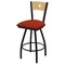 Holland Bar Stool Co 25" Swivel Counter Stool, Black Wrinkle, Nat Back, Graph Poppy Seat X830 - alternate 1